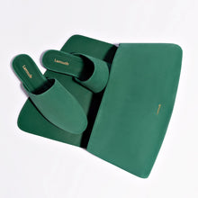 Load image into Gallery viewer, Venice Flat Mule and Pouch Kit In Emerald Suede