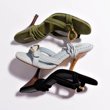 Load image into Gallery viewer, Verona Strappy Sandal In Seaweed Suede