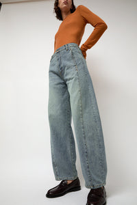 Sayaka Davis Barrel Denim Pants in Light Blue