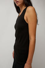 Load image into Gallery viewer, St. Agni Organic Cotton Soft Rib Singlet in Black