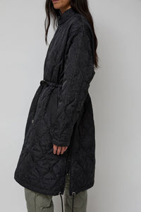 TAION Military Flyfront Long Down Jacket in Paisley