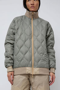 TAION Track Down Jacket in Beige and Grey