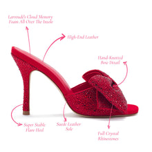 Load image into Gallery viewer, Elle Mule Crystal In Scarlet Suede