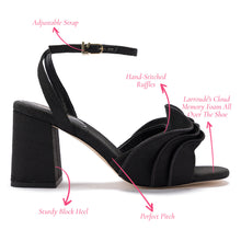 Load image into Gallery viewer, Selena Ruffle Sandal In Black Raffia