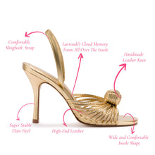 Load image into Gallery viewer, Valerie Slingback Sandal In Gold Metallic Leather