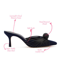 Load image into Gallery viewer, Mini Valerie Pump In Navy Suede and Black Leather