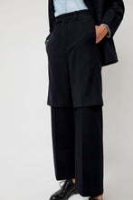 Load image into Gallery viewer, TONYWACK Virgin Wool Layered Trousers in Navy Pinstripe