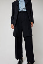 Load image into Gallery viewer, TONYWACK Virgin Wool Layered Trousers in Navy Pinstripe