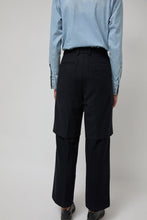 Load image into Gallery viewer, TONYWACK Virgin Wool Layered Trousers in Navy Pinstripe