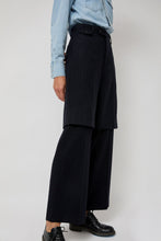 Load image into Gallery viewer, TONYWACK Virgin Wool Layered Trousers in Navy Pinstripe