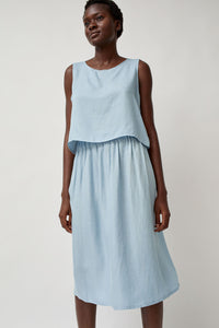 Vladimir Karaleev Basic Tank in Light Blue Tencel