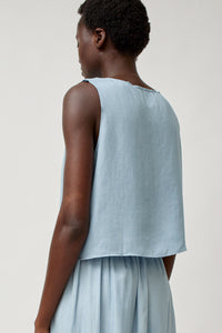 Vladimir Karaleev Basic Tank in Light Blue Tencel