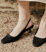 Load image into Gallery viewer, WILLAMINA SLINGBACK -- BLACK SUEDE