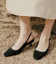 Load image into Gallery viewer, WILLAMINA SLINGBACK -- BLACK SUEDE