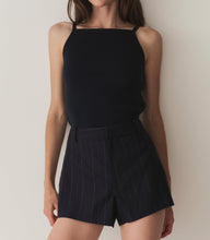 Load image into Gallery viewer, YVAINE SHORT -- NAVY PINSTRIPE