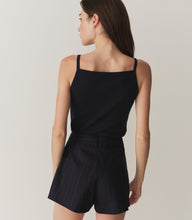 Load image into Gallery viewer, YVAINE SHORT -- NAVY PINSTRIPE