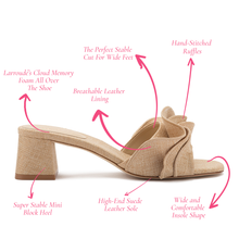 Load image into Gallery viewer, Brigitte Ruffle Mule In Beige Raffia