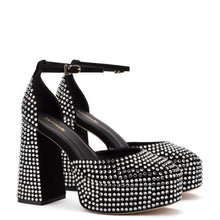 Load image into Gallery viewer, Ari Crystal Pump In Black Suede