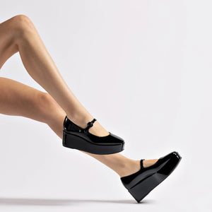 Blair Flatform In Black Patent Leather