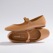 Load image into Gallery viewer, Blair Ballet Flat In Tan Patent Leather