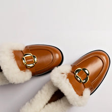 Load image into Gallery viewer, Bobbie Loafer In Caramel Leather and Natural Shearling