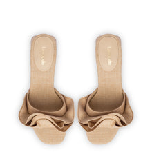 Load image into Gallery viewer, Brigitte Ruffle Mule In Beige Raffia