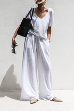 Load image into Gallery viewer, DEVIN LINEN WIDE LEG PANTS