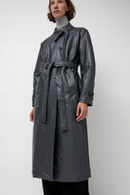 Load image into Gallery viewer, épingler Leather Scarf Trench in Charcoal