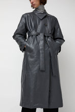 Load image into Gallery viewer, épingler Leather Scarf Trench in Charcoal