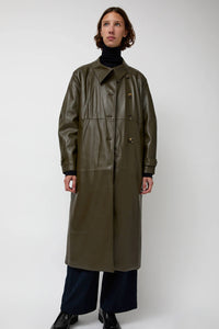 épingler Leather Scarf Trench in Khaki