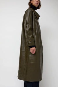 épingler Leather Scarf Trench in Khaki