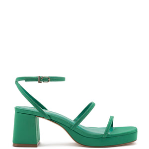 Gio Sandal In Green Satin