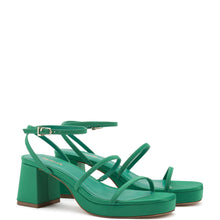 Load image into Gallery viewer, Gio Sandal In Green Satin