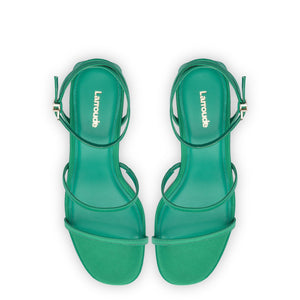 Gio Sandal In Green Satin