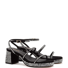 Load image into Gallery viewer, Gio Crystal Sandal In Black Suede