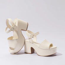 Load image into Gallery viewer, Miso Platform Strap Sandal In Ivory Leather