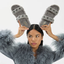 Load image into Gallery viewer, Milan Slide In Grey Faux Fur