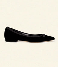 Load image into Gallery viewer, ODETTE BALLET FLAT -- BLACK VELVET