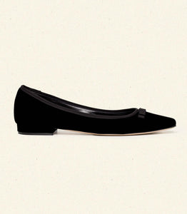 ODETTE BALLET FLAT -- BLACK VELVET