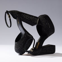 Load image into Gallery viewer, Ari Crystal Pump In Monochrome Black Suede