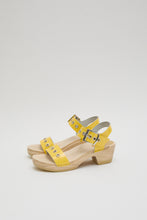 Load image into Gallery viewer, No.6 Two Strap Clog on Mid Heel in Yellow Patent with Eyelets