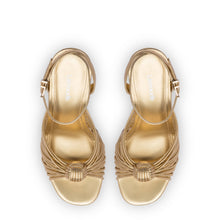 Load image into Gallery viewer, Valerie Platform Sandal In Gold Metallic Leather