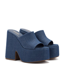 Load image into Gallery viewer, Wanda Platform Mule In Blue Denim